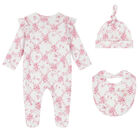 Baby Girls White & Pink Floral & Butterflies Babygrow Set, 1, hi-res
